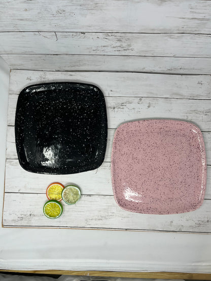 Square Dinner Plate - Mixed Color (Multiple Color Options Available)