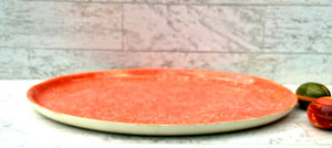 Large Orange and White Serving Platter